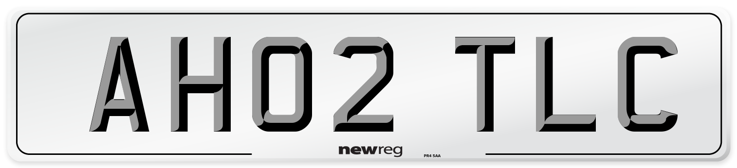 AH02 TLC Number Plate from New Reg